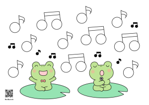 教材「カエルのシール貼り」台紙