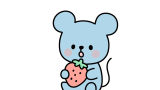 いちごを持っているねずみのイラスト素材の無料イラスト｜保育園・幼稚園で使える素材｜たべもの・どうぶつ