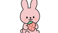いちごを持っているうさぎのイラスト素材の無料イラスト｜保育園・幼稚園で使える素材