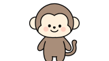 おさるさんのイラスト素材の無料イラスト｜保育園・幼稚園で使える素材｜どうぶつ