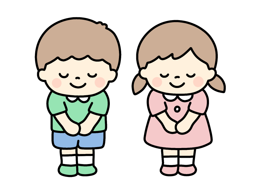 挨拶する子どものイラスト素材の無料イラスト｜保育園・幼稚園で使える素材｜こども・入園式・卒園式・園生活