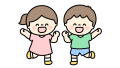 踊る子どもたちのイラスト素材の無料イラスト｜保育園・幼稚園で使える素材