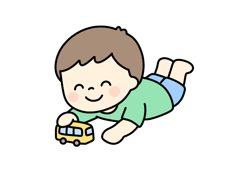 車で遊ぶ子どものイラスト素材の無料イラスト｜保育園・幼稚園で使える素材｜こども・のりもの