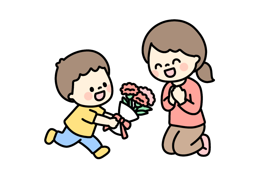 母の日のイラスト素材の無料イラスト｜保育園・幼稚園で使える素材｜5月・おはな・こども・春・母の日