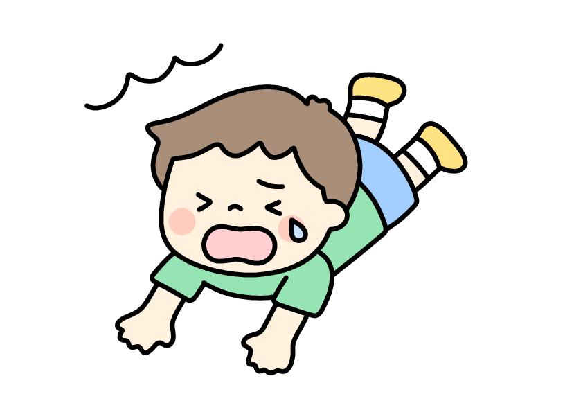 転んだ子どものイラスト素材
