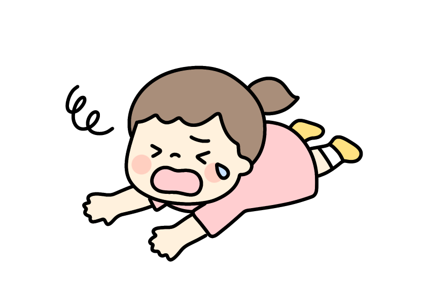 転んだ女の子のイラスト素材