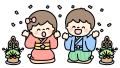 お正月の子どもたちのイラスト素材の無料イラスト｜保育園・幼稚園で使える素材
