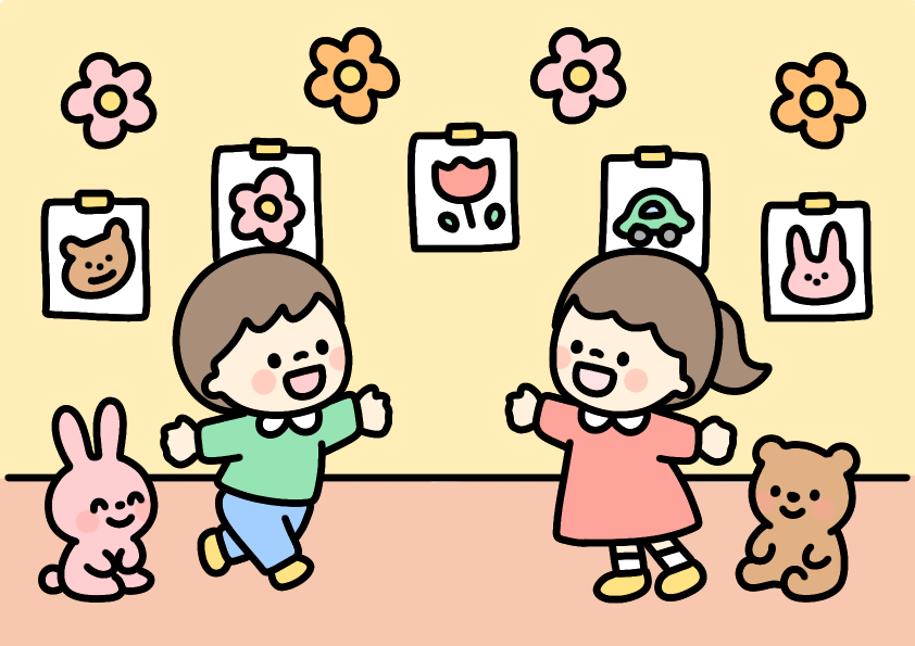 展示会のイラスト素材の無料イラスト｜保育園・幼稚園で使える素材｜こども・園生活・展示会・発表会