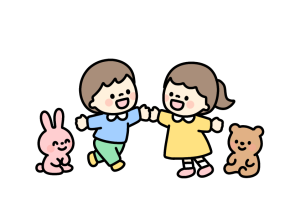 子どもたちがタッチするイラスト素材の無料イラスト｜保育園・幼稚園で使える素材｜こども・どうぶつ・園生活