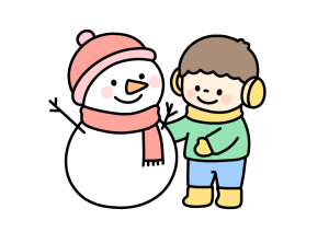 雪だるまのイラスト素材の無料イラスト｜保育園・幼稚園で使える素材｜12月・1月・2月・クリスマス・こども・冬・正月