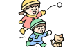 雪合戦をする子どもたちのイラスト素材の無料イラスト｜保育園・幼稚園で使える素材