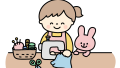 ミシンをする先生のイラスト素材の無料イラスト｜保育園・幼稚園で使える素材