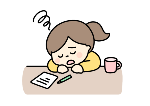 疲れてる先生のイラスト素材の無料イラスト｜保育園・幼稚園で使える素材｜先生・園生活