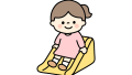 滑り台をすべる女の子のイラスト素材の無料イラスト｜保育園・幼稚園で使える素材