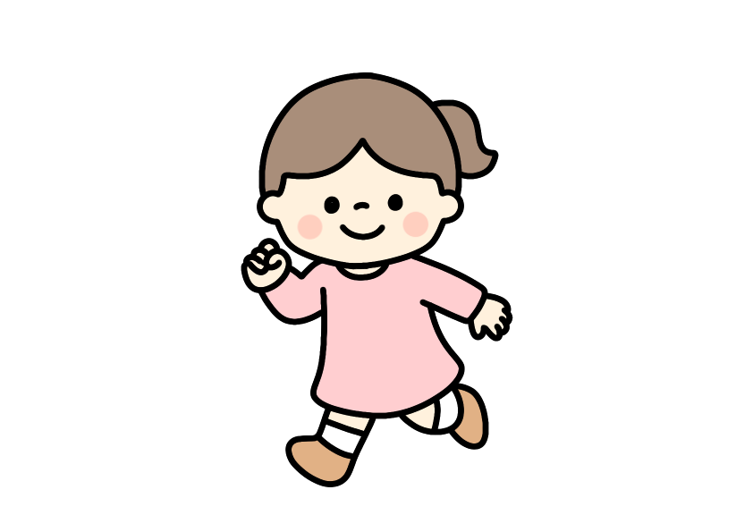 走る女の子のイラスト素材