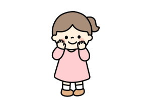 照れる女の子のイラスト素材