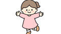 両手を広げている女の子のイラス素材の無料イラスト｜保育園・幼稚園で使える素材