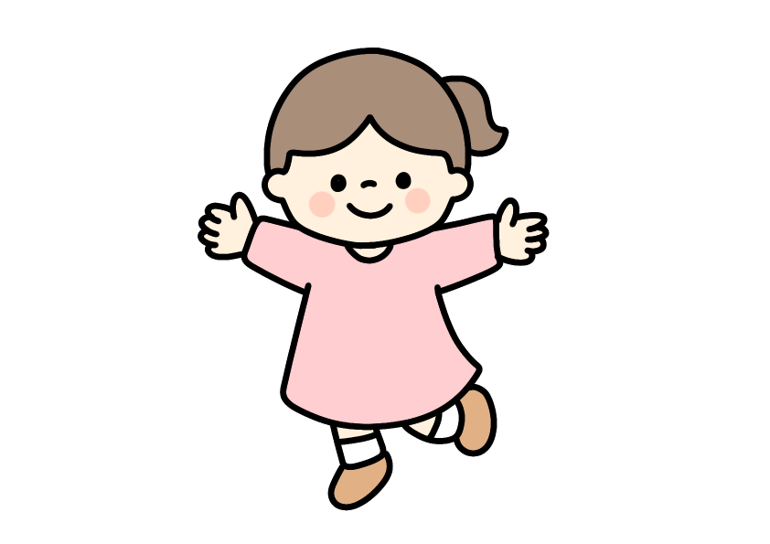 両手を広げている女の子のイラス素材