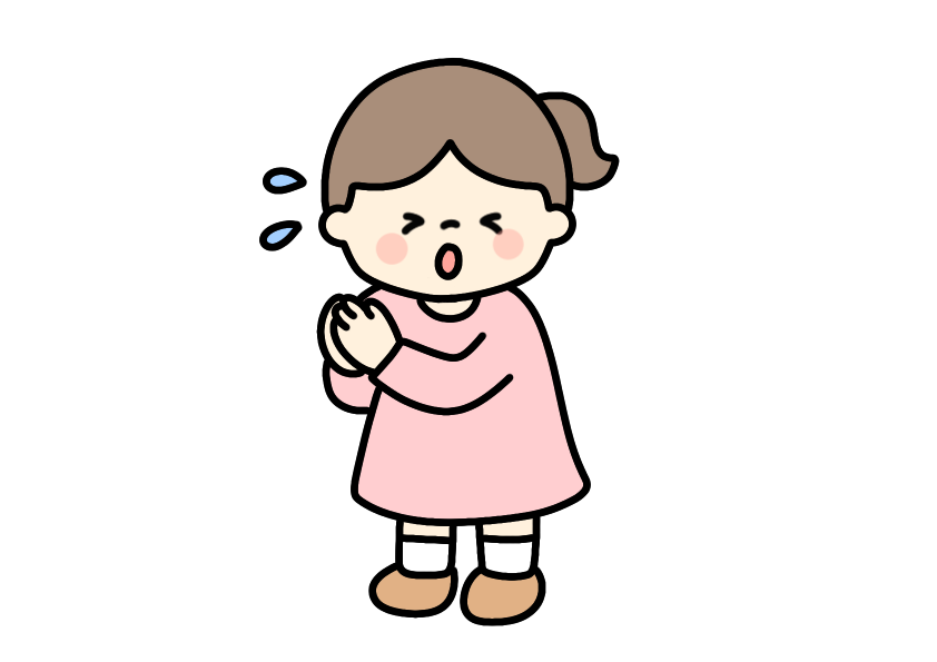 謝罪する女の子のイラスト素材