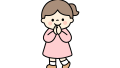 お願いする女の子のイラスト素材の無料イラスト｜保育園・幼稚園で使える素材