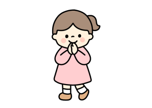 お願いする女の子のイラスト素材