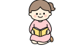 本を読む女の子のイラスト素材の無料イラスト｜保育園・幼稚園で使える素材