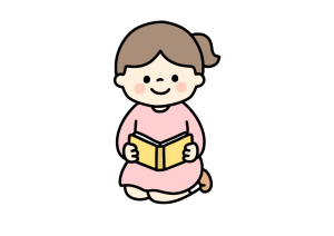 本を読む女の子のイラスト素材