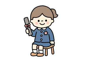 卒園式の女の子のイラスト素材