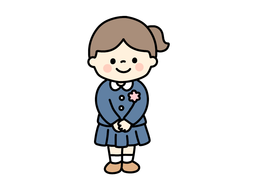 卒園式の女の子のイラスト素材