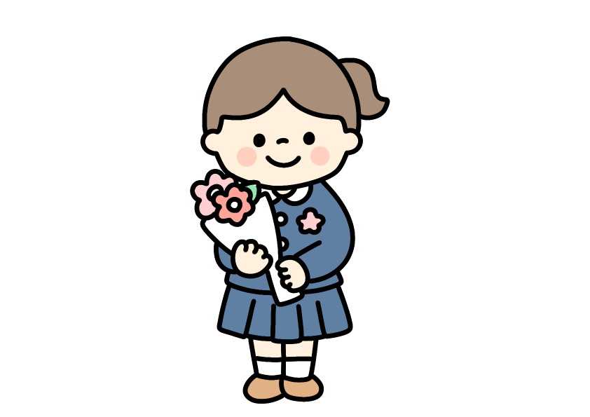 卒園式の女の子のイラスト素材