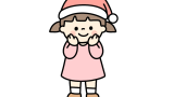 クリスマスの女の子のイラスト素材の無料イラスト｜保育園・幼稚園で使える素材｜12月・クリスマス・こども・冬