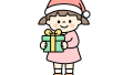クリスマスの女の子のイラスト素材の無料イラスト｜保育園・幼稚園で使える素材