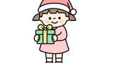 クリスマスの女の子のイラスト素材の無料イラスト｜保育園・幼稚園で使える素材｜12月・クリスマス・こども・冬