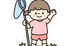 虫取りする女の子のイラスト素材の無料イラスト｜保育園・幼稚園で使える素材