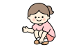 しゃがんでいる女の子のイラスト素材の無料イラスト｜保育園・幼稚園で使える素材