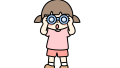 双眼鏡を覗いている女の子のイラスト素材の無料イラスト｜保育園・幼稚園で使える素材