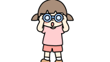 双眼鏡を覗いている女の子のイラスト素材の無料イラスト｜保育園・幼稚園で使える素材｜こども