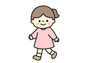歩く女の子のイラスト素材