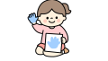 手形を取る女の子のイラスト素材の無料イラスト｜保育園・幼稚園で使える素材