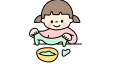 スライムで遊ぶ女の子のイラスト素材の無料イラスト｜保育園・幼稚園で使える素材