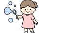 シャボン玉する女の子のイラスト素材の無料イラスト｜保育園・幼稚園で使える素材