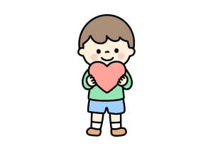 ハートを持っている男の子