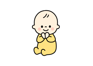 お座りする赤ちゃん